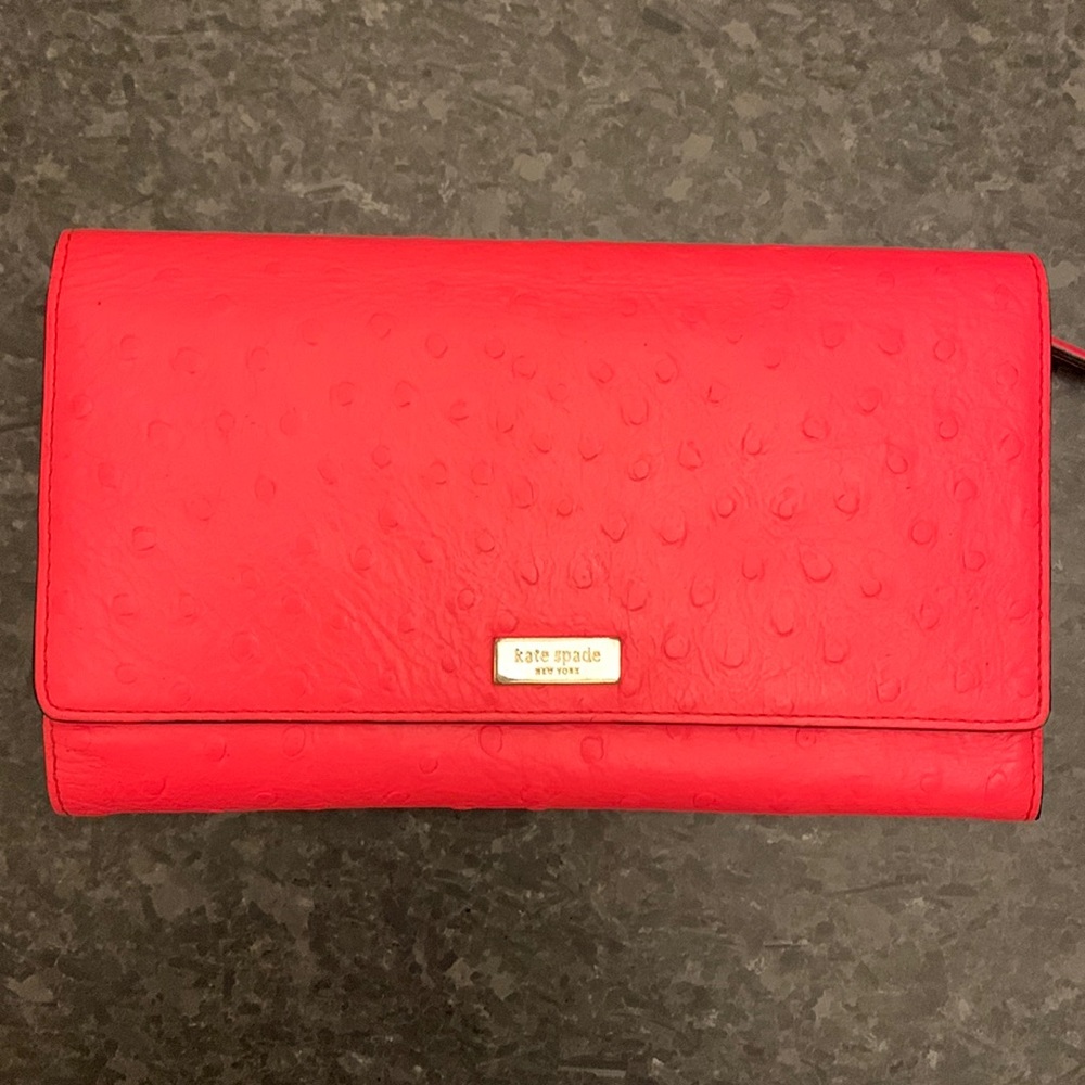 Kate Spade Hot Pink Ostrich Wallet